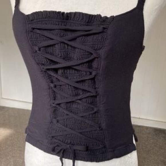 Free People Intimately dark grey corset tank top - Picture 1 of 7